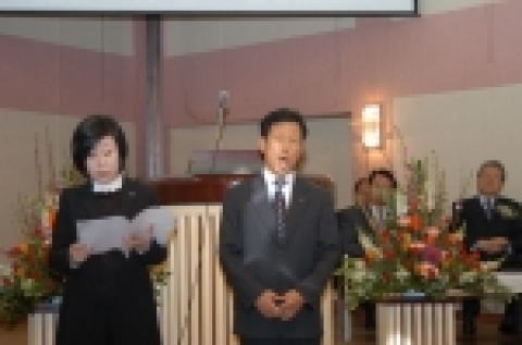 이남식 총장 취임 예배모습
