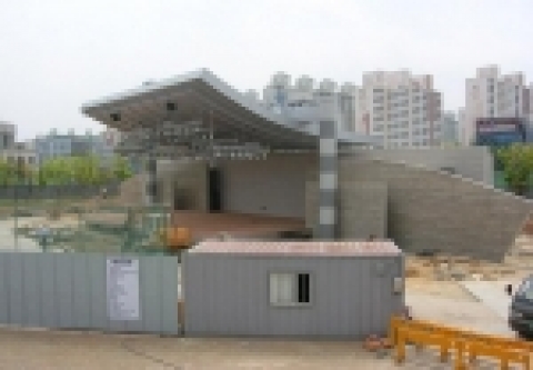 야외음악당 공사현장전경 사진