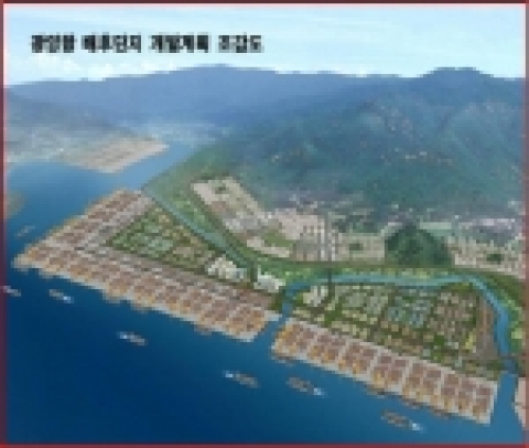 광양항 배후단지 개발계획 조감도 