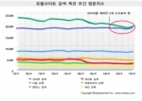 포털 검색 섹션 주간 방문자수