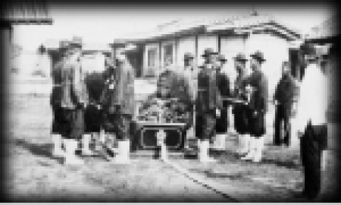 1890년 궁정소방대 완용펌프 조법 훈련