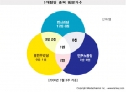 3개 정당 중복 방문자수