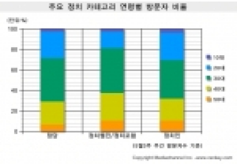 주요 정치 카테고리 연령별 방문자 비율