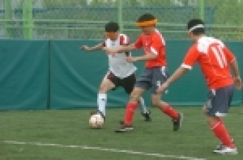 포스코가 독일 월드컵 16강 진출을 기원하는 전국 시각장애인 축구대회를 개최하였다.