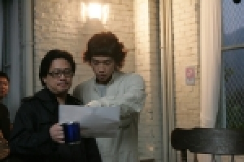 영화 <싸이보그지만 괜찮아> 의 박찬욱 감독과 정지훈 