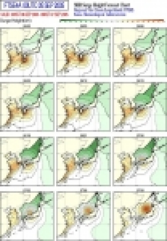 2005년도 태풍 나비 통과시의 예측 해일고