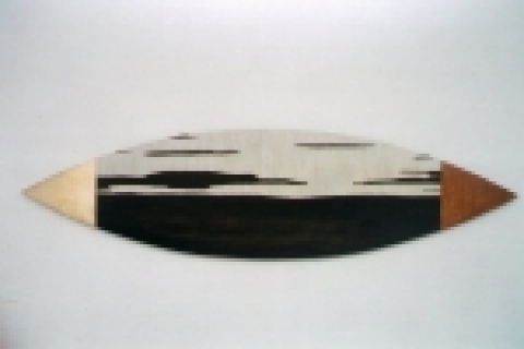 에르네스토 알바레스, Horizon Contained, 아크릴, 구리, 놋쇠, 나무, 53 x 200 cm