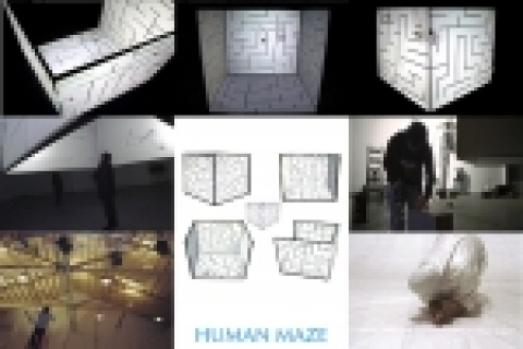 Human Maze / Video Installation/ Projector, Rear Screen, DVD Player, Frame/ 2004~2005