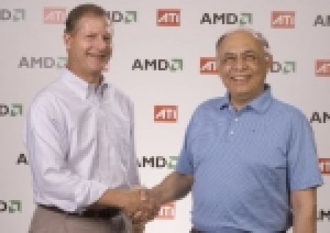 좌측 ATI CEO 데이브 오튼(Dave Orton), 우측은 AMD CEO 헥터 루이즈(Hector Ruiz)