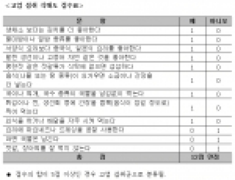 고염섭취 식태도 점수표