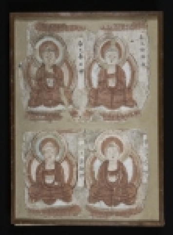 글씨가 있는 천불도, 야르호 석굴, 투르판, 9세기경