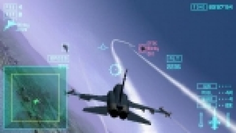 <PSP?용 「ACE COMBAT X」의 게임 플레이 화면>