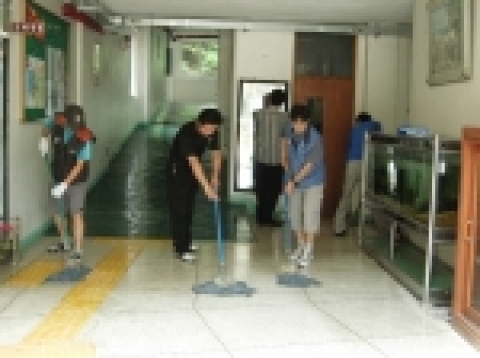 선재부 명도학교 청소봉사