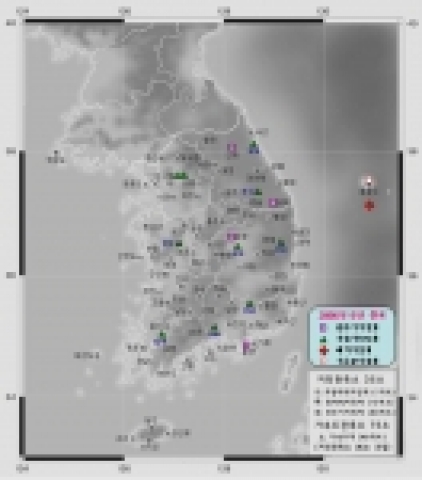 기상청 지진관측망 현황도