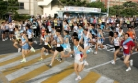 현대중공업에서 개최한 사내 마라톤대회