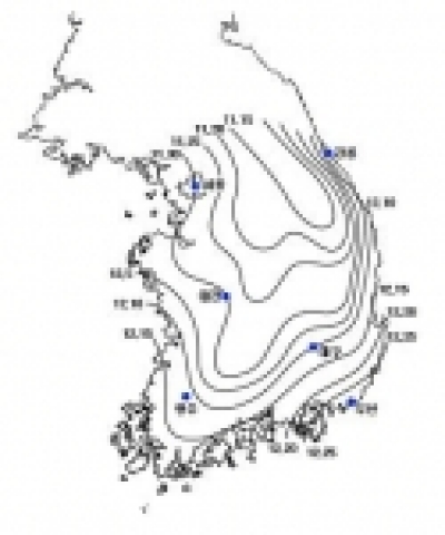 김장시기 예상도(월일)