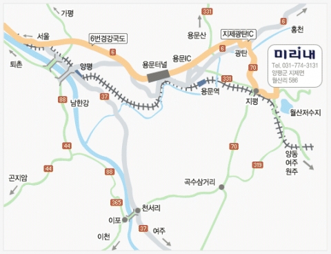 양평미리내캠프 약도