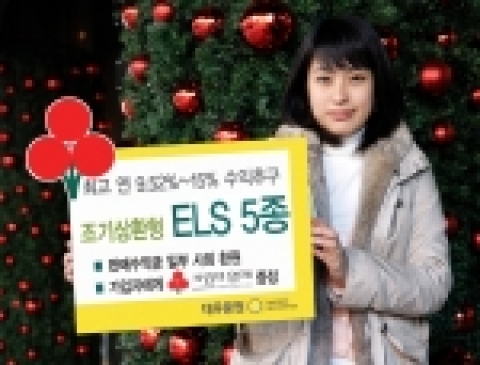 대우증권(사장 손복조)은 6일(수)부터 7일(목)까지 최고 연 9.52~15%의 수익을 추구하는 ‘조기상환형 ELS 5종’을 공모한다.