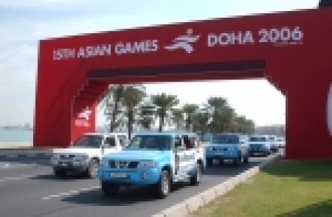 도하 아시안게임 현장을 누비고 있는 삼성전자 SUV 랩핑 광고 차량들