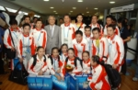 삼성 디지털갤러리를 방문한 중국 국가대표 체조팀