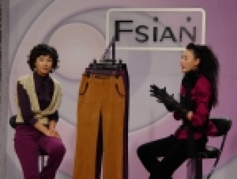 우리홈쇼핑 패션 브랜드 ‘에프지앙’ 방송 장면.