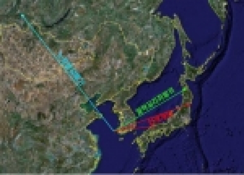 철새 3종의 이동경로