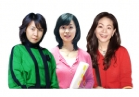 비타에듀의 내신연합클래스에 출강하는 얼짱 여강사들..최인영(언어), 김희자, 반주원(이상 사탐) 강사 (왼쪽으로부터)