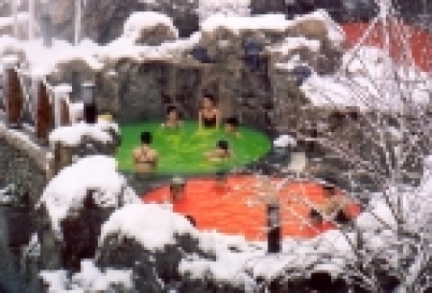 우리홈쇼핑 인터넷 쇼핑몰 우리닷컴(www.woori.com)을 통해 온천이용권을 판매중인 ‘아산 스파비스’의 실외온천풀 아이템탕.
