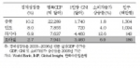 BRICs 국가들의 경제 현황