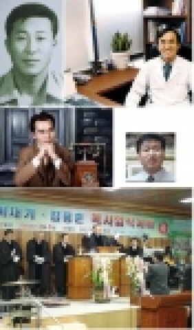 좌로부터 신인문학상에 당선한 온 동호 씨, 한 현수 씨, 김 종헌 씨, 방 승복 씨, 이 재기 씨.