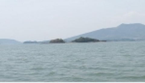 하동 중평리 장구섬 화석산지 (장구섬 전경)