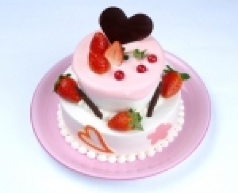 핑크러브 2단 생크림 케익