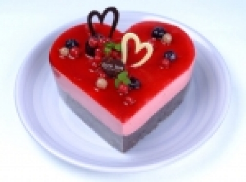 블룸 & 러브 하트 무스 케익