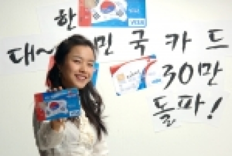 비씨카드는 지난해 6월부터 발급한 대한민국 카드가 상품판매 7개월여만에 가입회원 30만명에 도달했다고 밝혔다.