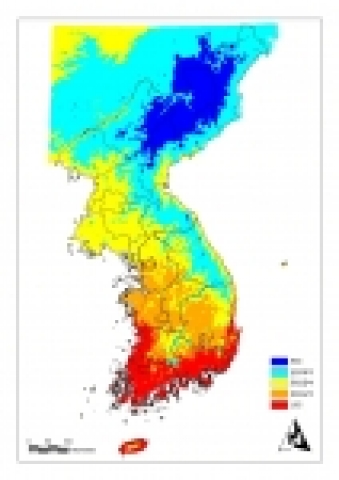 기온 상승에 따른 잠재 산림식생기후대 분포 변동( 현 재 )