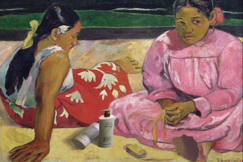 고갱의 '타히티의 여인들' 작품 속 LG생활건강 엘라스틴 샴푸 TV CF 장면 