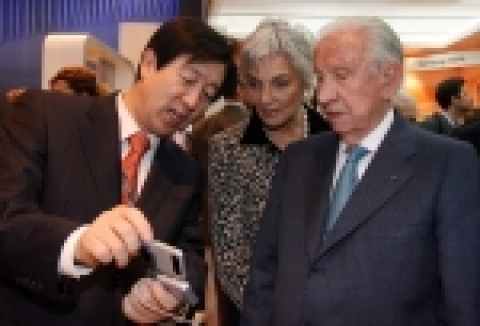 삼성 전시관 방문한 사마란치 IOC 영구 명예 위원장 