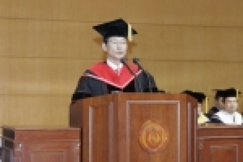 김봉태 총장의 축사-항상 학교를 기억하길 부탁하며