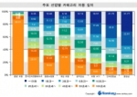 주요 인터넷 산업 카테고리별 이용깊이