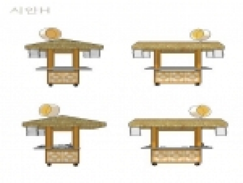 기와집과 전통 격자문 이미지