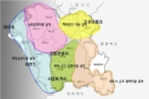 제4차 충남권 관광개발계획 권역설정도
