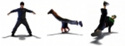 3월 10일 발매되는 PSP용 게임「B-Boy」에 등장하는 한국인 비보이- Darkness, Hong 10, Physicx (왼쪽부터)