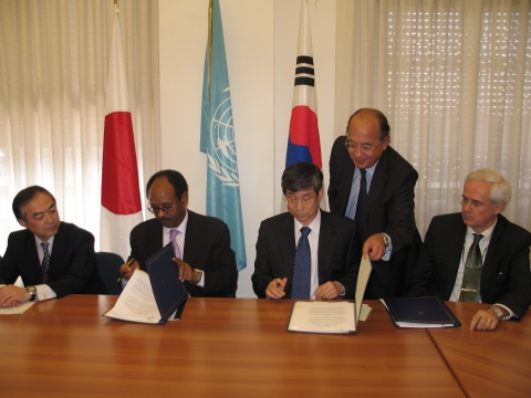 한국과 FAO간 양해각서 체결 사진