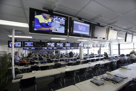 F1그랑프리 호주 개막전 미디어 센터에 설치된 삼성전자 LCD TV
