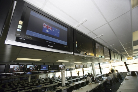 F1그랑프리 호주 개막전 미디어 센터에 설치된 삼성전자 LCD TV

