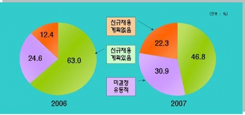 2007년 신규인력 채용 계획 여부