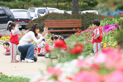 현대중공업이 새봄을 맞아 한마음회관과 현대예술관에 약 4만여본의 봄꽃을 이용한 ‘봄꽃 전시회’를 열고 있다.