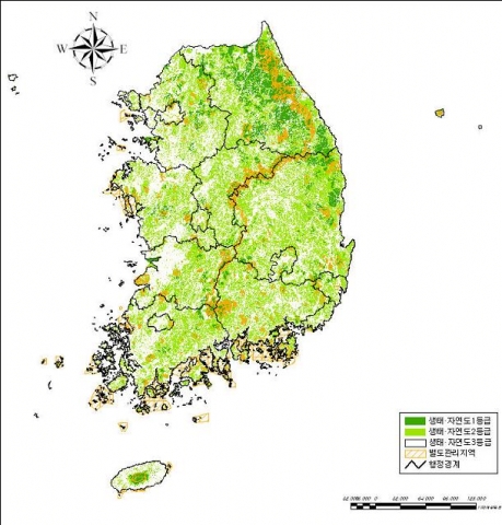 전국 생태․자연도 등급 현황도