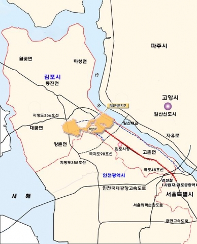 김포양촌 위치도