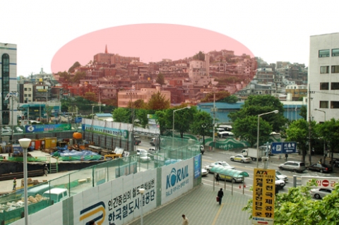 서울역(서부역)에서 바라 본 서계동 지역 